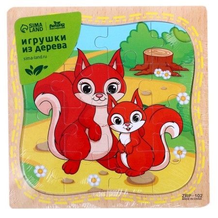 Puzzle in the frame "Belchok and Mom"-2