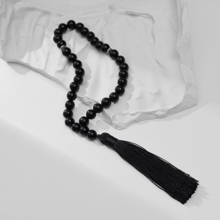 Parsing Muslim ball No. 10 “Agate Black” 35 beads with jumpers-1