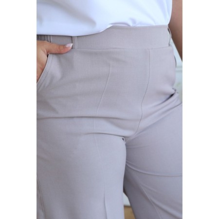 Female trousers, size 56, light gray color-6