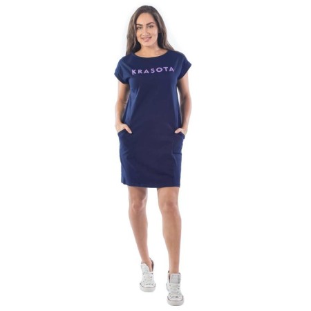 Relief dress, size 44, white color, dark blue