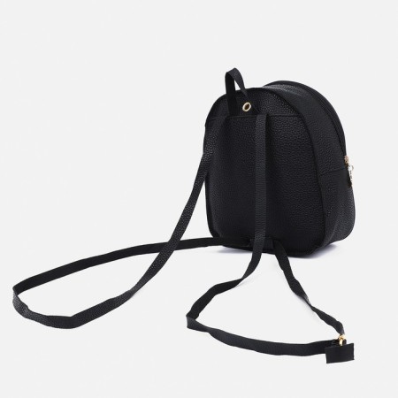 Women's backpack of artificial leather with lightning, 1 pocket, black color-1