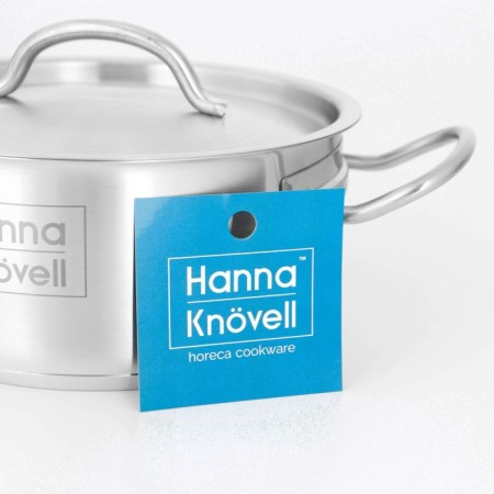 Hanna Knövell stainless steel pan with a lid, 2 l, d = 18 cm, h = 8 cm, wall thickness 0.6 mm, induction-10