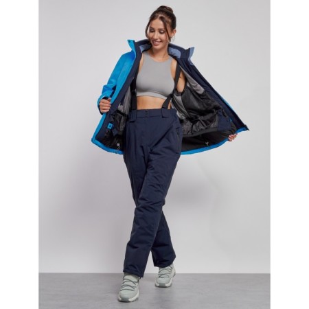 Ski costume female winter, size 52, blue color-7