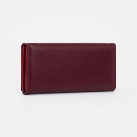 Women's wallet on a magnet, burgundy color-1