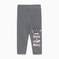 Leggings for girls, gray color, height 92cm