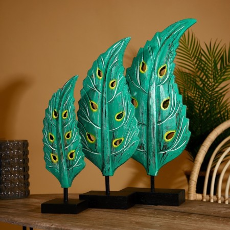 Interior decor "Leaves" Albezia (set 3 pcs) 60.50 and 40 cm