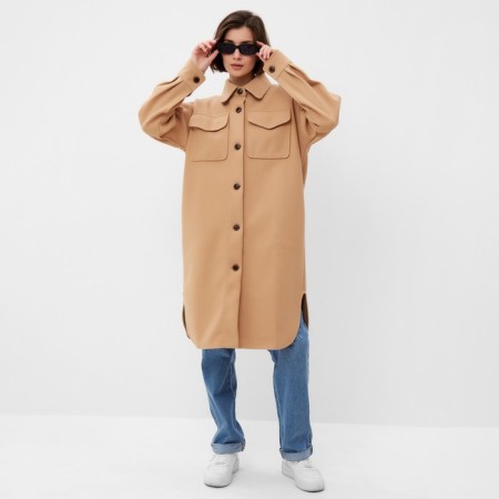 Jacket elongated female minku beige color, rr 48-2