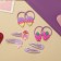 Hair set "vanilla" (4 elastic bands, 4 invisibility) caramel, lilac