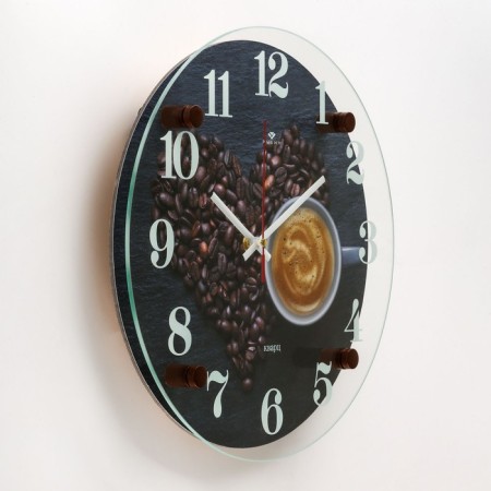 Wall clock, interior: kitchen, "favorite coffee", silent, 30 cm-1