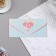Money envelope "Happy Your Wedding Day!" cutting, part inside, blue background, 9.3x19 cm