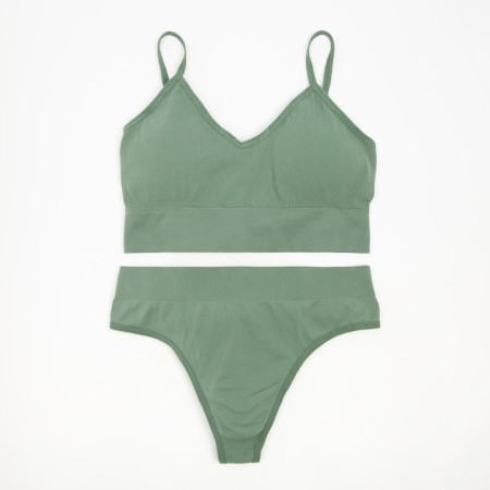 Female set (top, panties) color green, size 42-44-4