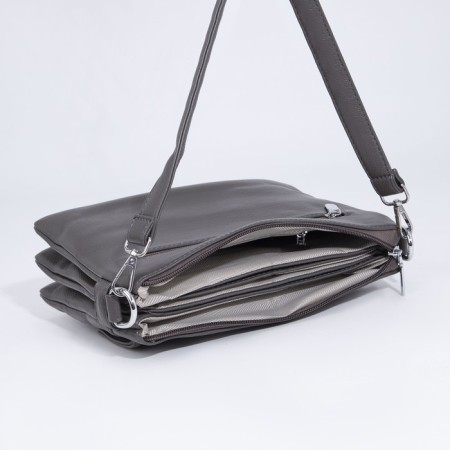 Bag Cross-Bodi with a zipper, gray color-6