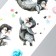 Tattoo on the body color phosphorus "raccoon/penguins" mix 6x10.5 cm