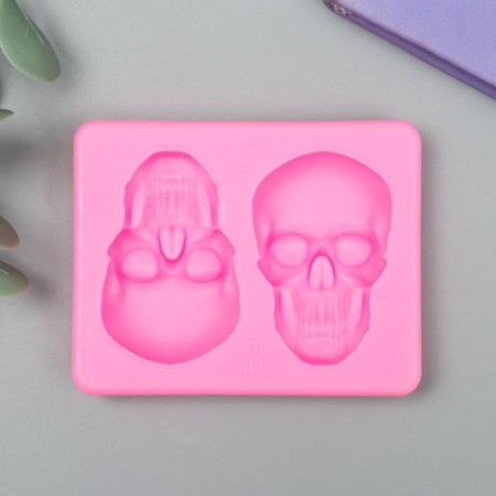 Mold Silicon "Skull" 2 items 7.5x6x1.2 cm