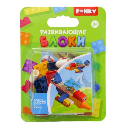 Constructor Children's Funky Toys "Fighter", with large blocks, 29 parts-1