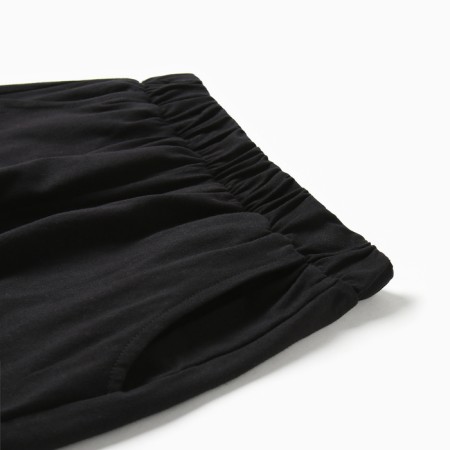 Homemade female set (T -shirt, shorts), black color, size 50-7