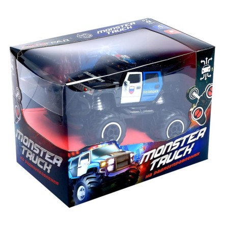 Radio -controlled jeep "Police" works on batteries, black color-7