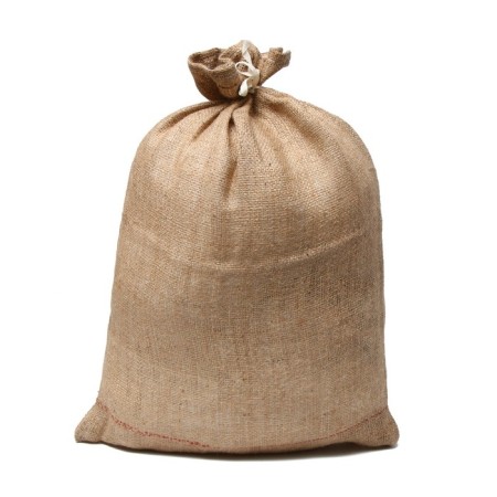 Jute bag, 50 × 69 cm, density 260 g/m², weaving 46 × 34 threads, with ties-7