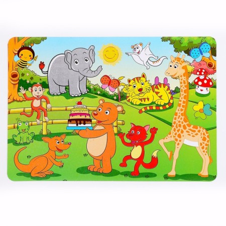 Stencil for kids "funny animals" with coloring-3