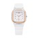 Women's watch, 4.1 x 4.1 cm, silicone strap, white