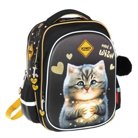School backpack 37 x 28 x 13cm, ergonomic back, Across 557, gray-1