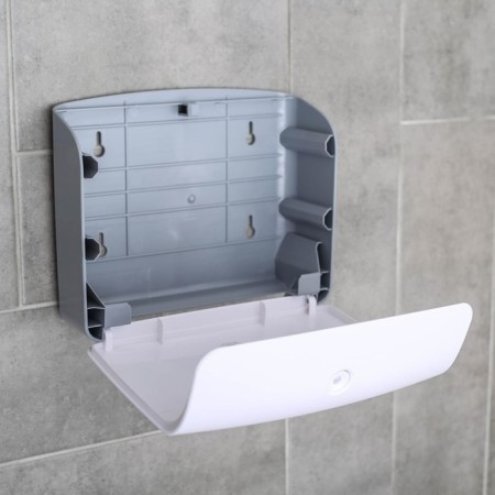 Dispenser for paper towels in sheets, plastic, 21.5 × 9 × 26.5 cm, white color-5