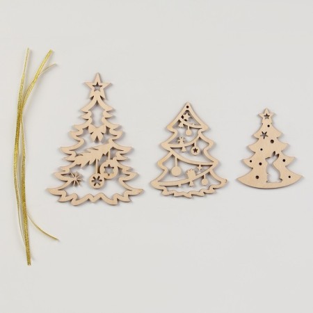New Year's blanks for creativity "New Year! Christmas trees with a suspension ", 3 pcs-2
