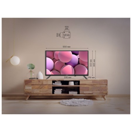 TV KIVI 24H550NB, 24 ", 1366x768, DVB-T2/C, HDMI 1, USB 1, Black-4