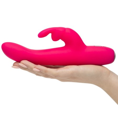 Double stimulation vibrator Happy Rabbit Slimline Curve, 24 cm, pink-4