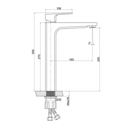 Cersanit wisla a63059 shell mixer, tall, drain set-7