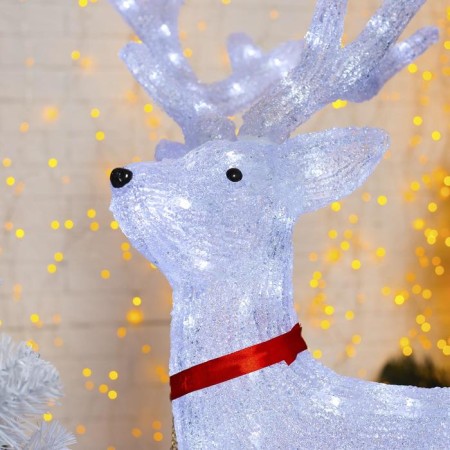 LED figure "Deer" 60 × 100 × 35 cm, acrylic, 144 LED, 8 modes, 24 V, glow of white-2