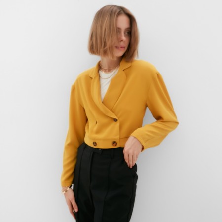 Women's jacket Minaku: Green Trend Mustard color, river 48