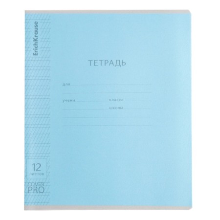 Notebook 12 sheets frequent oblique in the Erichkrause line "Coverpro classics", with a plastic cover, 5v, mix-2