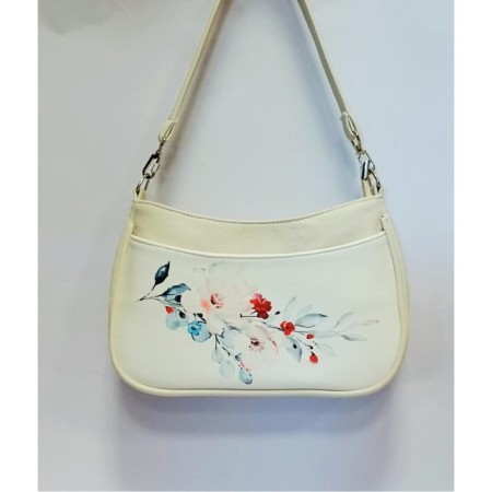 Women's bag ADEL beige with flowers-2