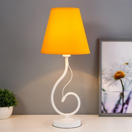Lamp table Marcel 1x15W E14 18x18x42cm White/Orange Risalux-1
