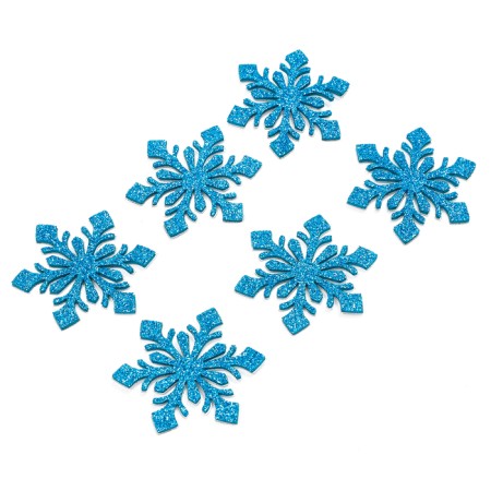 Decor "Snowflakes" on a glue base, set 6 pieces, blue color
