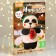 A toy made of wool "Panda with a watermelon"