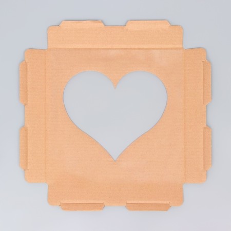 Box for a cake with a window, "heart", white, 26 x 26 x 30 cm-5