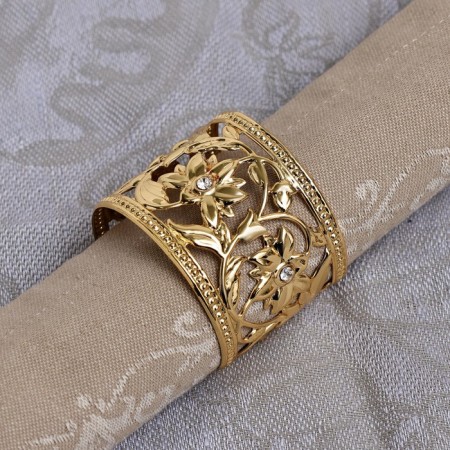 A set of rings for napkins, 6 pcs, with crystals-1