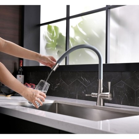LEMARK COMFORT LM3075BN kitchen mixer, single -leaf, output for drinking, nickel-3