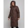 Coat insulated winter female, size 48, color dark brown