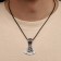 Unisex pendant "Sekira Perun", color black silver on a black lace, 42 cm