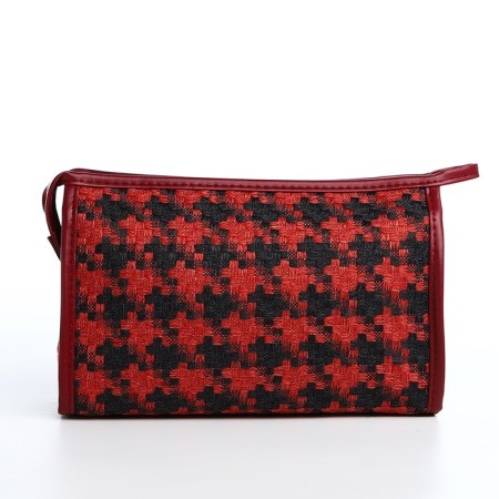 Cosmetic bag with lightning, red/black color-1