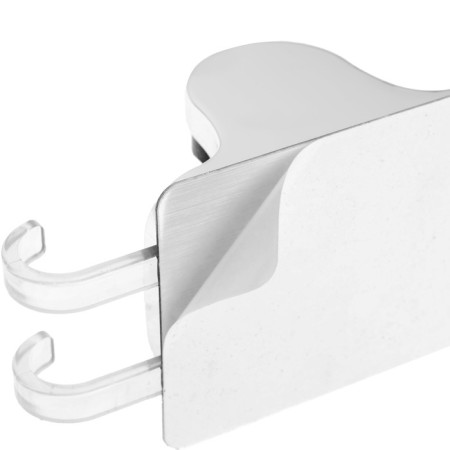 Holder for shower watering can Zein Z123, self -adhesive, adjustable, with hook, chrome-8