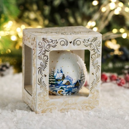 New Year's ball "Village" 8 cm-1