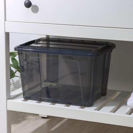 Storage container with a KIP lid, 15.5 l, 37.5 × 28.5 × 23 cm, black color is transparent-1