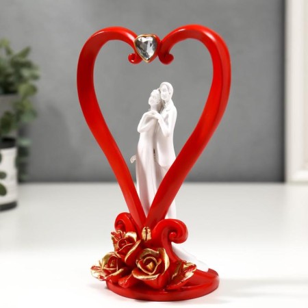 Souvenir Polystone "Newlyweds in the Heart" 19x12x9.5 cm-1