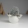 Souvenir Polystone "Snowman White with silver wings, in a knitted cap" 9x6x9 cm
