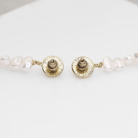 Earrings with pearls "bead" peak, color gold-2