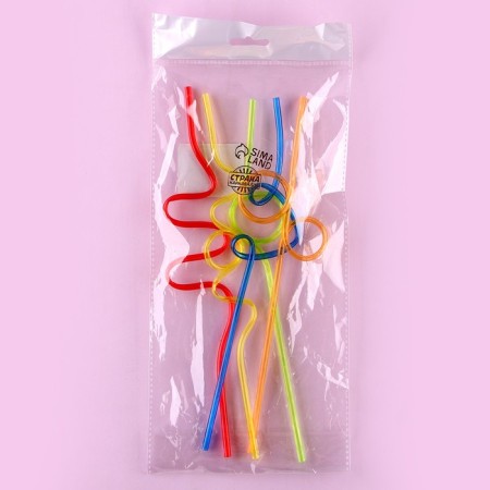 Plastic “curls” cocktails, in a set of 5 pieces, mix-2
